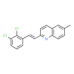 ChemSpider 2D Image | 2-[(E)-2-(2,3-Dichlorophenyl)vinyl]-6-methylquinoline | C18H13Cl2N