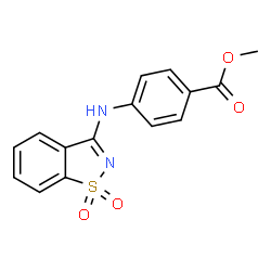 ChemSpider 2D Image | Methyl 4-[(1,1-dioxido-1,2-benzothiazol-3-yl)amino]benzoate | C15H12N2O4S