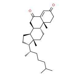 ChemSpider 2D Image | (8alpha,9beta,20S)-Cholest-4-ene-3,6-dione | C27H42O2