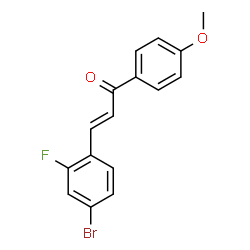 ChemSpider 2D Image | (2E)-3-(4-Bromo-2-fluorophenyl)-1-(4-methoxyphenyl)-2-propen-1-one | C16H12BrFO2