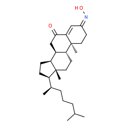ChemSpider 2D Image | (3Z,8alpha,9beta,10alpha)-3-(Hydroxyimino)cholest-4-en-6-one | C27H43NO2
