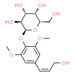 ChemSpider 2D Image | 4-[(1Z)-3-Hydroxy-1-propen-1-yl]-2,6-dimethoxyphenyl alpha-L-galactopyranoside | C17H24O9