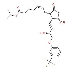 ChemSpider 2D Image | Isopropyl (5Z)-7-[(1S,2R,3S)-3-hydroxy-2-{(1E,3S)-3-hydroxy-4-[3-(trifluoromethyl)phenoxy]-1-buten-1-yl}-5-oxocyclopentyl]-5-heptenoate | C26H33F3O6