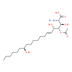 ChemSpider 2D Image | (2S,3R,4R,5S,6E,14S)-4-Acetoxy-2-ammonio-3,5,14-trihydroxy-6-icosenoate | C22H41NO7