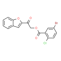 ChemSpider 2D Image | 2-(1-Benzofuran-2-yl)-2-oxoethyl 5-bromo-2-chlorobenzoate | C17H10BrClO4