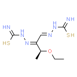 ChemSpider 2D Image | (2E,2'E)-2,2'-[(1E,2E,3S)-3-Ethoxy-1,2-butanediylidene]dihydrazinecarbothioamide | C8H16N6OS2