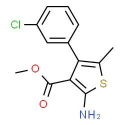 ChemSpider 2D Image | Methyl 2-amino-4-(3-chlorophenyl)-5-methyl-3-thiophenecarboxylate | C13H12ClNO2S