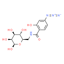 ChemSpider 2D Image | 6-[(4-Azido-2-hydroxybenzoyl)amino]-6-deoxy-beta-D-mannopyranose | C13H16N4O7