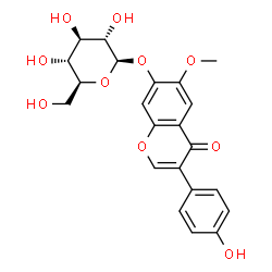 ChemSpider 2D Image | 3-(4-Hydroxyphenyl)-6-methoxy-4-oxo-4H-chromen-7-yl beta-L-glucopyranoside | C22H22O10