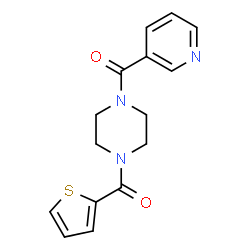 ChemSpider 2D Image | 3-Pyridinyl[4-(2-thienylcarbonyl)-1-piperazinyl]methanone | C15H15N3O2S