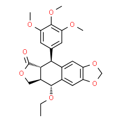 ChemSpider 2D Image | (5S,5aR,8aR,9R)-9-Ethoxy-5-(3,4,5-trimethoxyphenyl)-5,8,8a,9-tetrahydrofuro[3',4':6,7]naphtho[2,3-d][1,3]dioxol-6(5aH)-one | C24H26O8