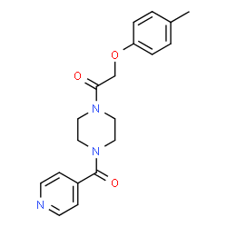 ChemSpider 2D Image | 1-(4-Isonicotinoyl-1-piperazinyl)-2-(4-methylphenoxy)ethanone | C19H21N3O3