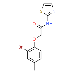 ChemSpider 2D Image | 2-(2-Bromo-4-methylphenoxy)-N-(1,3-thiazol-2-yl)acetamide | C12H11BrN2O2S