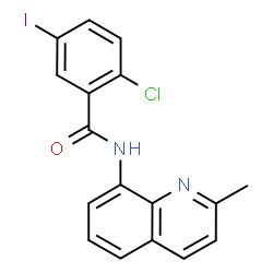 ChemSpider 2D Image | 2-Chloro-5-iodo-N-(2-methyl-8-quinolinyl)benzamide | C17H12ClIN2O