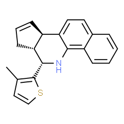 ChemSpider 2D Image | (6S,6aR,9aR)-6-(3-Methyl-2-thienyl)-6,6a,7,9a-tetrahydro-5H-benzo[h]cyclopenta[c]quinoline | C21H19NS