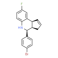 ChemSpider 2D Image | (3aR,4S,9bS)-4-(4-Bromophenyl)-8-fluoro-3a,4,5,9b-tetrahydro-3H-cyclopenta[c]quinoline | C18H15BrFN