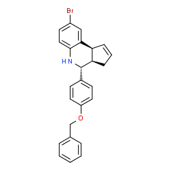 ChemSpider 2D Image | (3aR,4R,9bS)-4-[4-(Benzyloxy)phenyl]-8-bromo-3a,4,5,9b-tetrahydro-3H-cyclopenta[c]quinoline | C25H22BrNO
