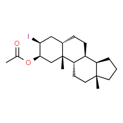 ChemSpider 2D Image | (2alpha,3alpha,5alpha,8alpha)-3-Iodoandrostan-2-yl acetate | C21H33IO2