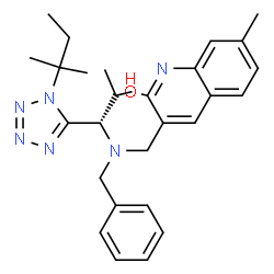 ChemSpider 2D Image | 3-[(Benzyl{(1S)-2-methyl-1-[1-(2-methyl-2-butanyl)-1H-tetrazol-5-yl]propyl}amino)methyl]-7-methyl-2-quinolinol | C28H36N6O