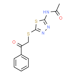 ChemSpider 2D Image | N-{5-[(2-Oxo-2-phenylethyl)sulfanyl]-1,3,4-thiadiazol-2-yl}acetamide | C12H11N3O2S2
