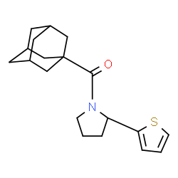 ChemSpider 2D Image | (3S,5S,7S)-Adamantan-1-yl[(2R)-2-(2-thienyl)-1-pyrrolidinyl]methanone | C19H25NOS