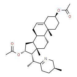 ChemSpider 2D Image | (3beta,8alpha,9beta,16alpha,17alpha)-17-{1-[(5S)-5-Methyl-3,4,5,6-tetrahydro-2-pyridinyl]ethyl}androst-5-ene-3,16-diyl diacetate | C31H47NO4