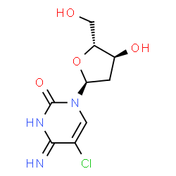 ChemSpider 2D Image | 4-Amino-5-chloro-1-(2-deoxy-alpha-D-erythro-pentofuranosyl)-2(1H)-pyrimidinone | C9H12ClN3O4