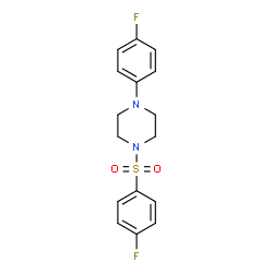 ChemSpider 2D Image | 1-(4-Fluorophenyl)-4-[(4-fluorophenyl)sulfonyl]piperazine | C16H16F2N2O2S