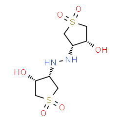 ChemSpider 2D Image | (3R,4S,3'R,4'S)-4,4'-(1,2-Hydrazinediyl)bis(tetrahydro-3-thiopheneol) 1,1,1',1'-tetraoxide | C8H16N2O6S2