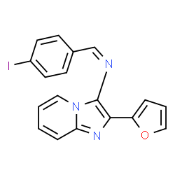 ChemSpider 2D Image | (Z)-N-[2-(2-Furyl)imidazo[1,2-a]pyridin-3-yl]-1-(4-iodophenyl)methanimine | C18H12IN3O