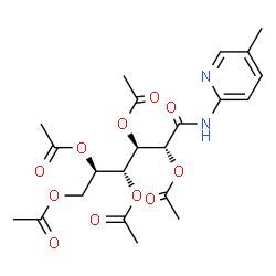 ChemSpider 2D Image | (2R,3R,4R,5R)-6-[(5-Methyl-2-pyridinyl)amino]-6-oxo-1,2,3,4,5-hexanepentayl pentaacetate (non-preferred name) | C22H28N2O11