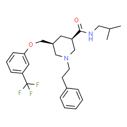 ChemSpider 2D Image | (3R,5S)-N-Isobutyl-1-(2-phenylethyl)-5-{[3-(trifluoromethyl)phenoxy]methyl}-3-piperidinecarboxamide | C26H33F3N2O2