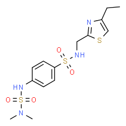 ChemSpider 2D Image | 4-[(Dimethylsulfamoyl)amino]-N-[(4-ethyl-1,3-thiazol-2-yl)methyl]benzenesulfonamide | C14H20N4O4S3