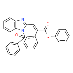 ChemSpider 2D Image | Phenyl (2E)-3-(1-benzoyl-1H-benzimidazol-2-yl)-2-phenylacrylate | C29H20N2O3