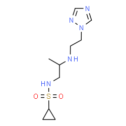 ChemSpider 2D Image | N-(2-{[2-(1H-1,2,4-Triazol-1-yl)ethyl]amino}propyl)cyclopropanesulfonamide | C10H19N5O2S