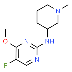 ChemSpider 2D Image | 5-Fluoro-4-methoxy-N-(1-methyl-3-piperidinyl)-2-pyrimidinamine | C11H17FN4O