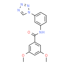 ChemSpider 2D Image | 3,5-Dimethoxy-N-[3-(1H-tetrazol-1-yl)phenyl]benzamide | C16H15N5O3
