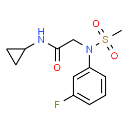ChemSpider 2D Image | N-Cyclopropyl-N~2~-(3-fluorophenyl)-N~2~-(methylsulfonyl)glycinamide | C12H15FN2O3S