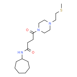 ChemSpider 2D Image | N-Cycloheptyl-4-{4-[2-(methylsulfanyl)ethyl]-1-piperazinyl}-4-oxobutanamide | C18H33N3O2S
