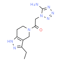 ChemSpider 2D Image | 2-(5-Amino-1H-tetrazol-1-yl)-1-(3-ethyl-1,4,6,7-tetrahydro-5H-pyrazolo[4,3-c]pyridin-5-yl)ethanone | C11H16N8O