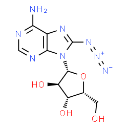 ChemSpider 2D Image | 8-Azido-9-(beta-D-xylofuranosyl)-9H-purin-6-amine | C10H12N8O4