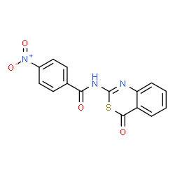 ChemSpider 2D Image | 4-Nitro-N-(4-oxo-4H-3,1-benzothiazin-2-yl)benzamide | C15H9N3O4S