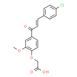 ChemSpider 2D Image | {4-[(2E)-3-(4-Chlorophenyl)-2-propenoyl]-2-methoxyphenoxy}acetic acid | C18H15ClO5