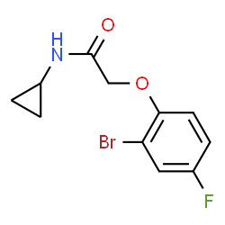 ChemSpider 2D Image | 2-(2-Bromo-4-fluorophenoxy)-N-cyclopropylacetamide | C11H11BrFNO2
