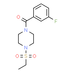 ChemSpider 2D Image | [4-(Ethylsulfonyl)-1-piperazinyl](3-fluorophenyl)methanone | C13H17FN2O3S