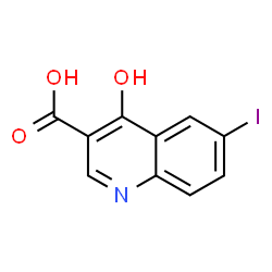 ChemSpider 2D Image | 4-Hydroxy-6-iodo-3-quinolinecarboxylic acid | C10H6INO3
