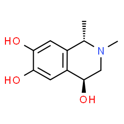 ChemSpider 2D Image | (1S,4S)-1,2-Dimethyl-1,2,3,4-tetrahydro-4,6,7-isoquinolinetriol | C11H15NO3