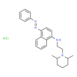 ChemSpider 2D Image | (E)-N-(2-(2,6-dimethylpiperidin-1-yl)ethyl)-4-(phenyldiazenyl)naphthalen-1-amine hydrochloride | C25H31ClN4