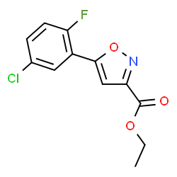ChemSpider 2D Image | Ethyl 5-(5-chloro-2-fluorophenyl)-1,2-oxazole-3-carboxylate | C12H9ClFNO3