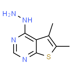 ChemSpider 2D Image | 4-Hydrazino-5,6-dimethylthieno[2,3-d]pyrimidine | C8H10N4S